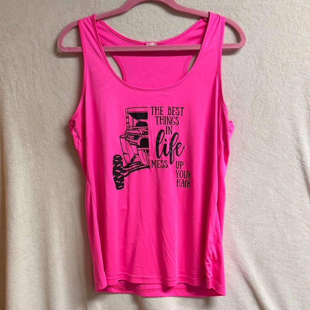 Sport-Tek Neon Pink Graphic Racerback Tank Top